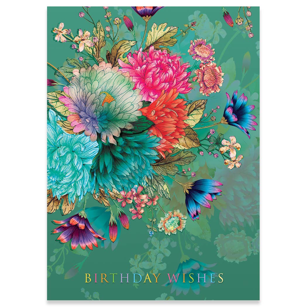 TURQUOISE FLORAL | CARTE BIRTHDAY CARD